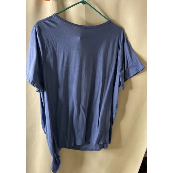 Pink Peony Womens Blue Mushroom Side Tie Size 2X NEW Grow With The Flow T Shirt - Picture 2 of 3